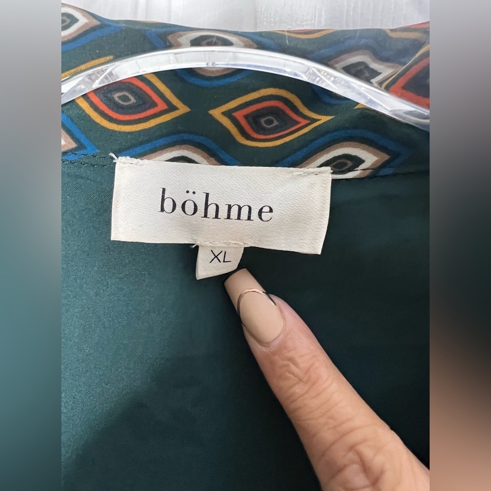 Bohme Printed Collared Midi Dress Sz XL - Picture 4 of 11